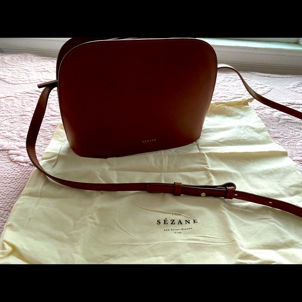 Sezane Chocolate Héritage Victor Bag